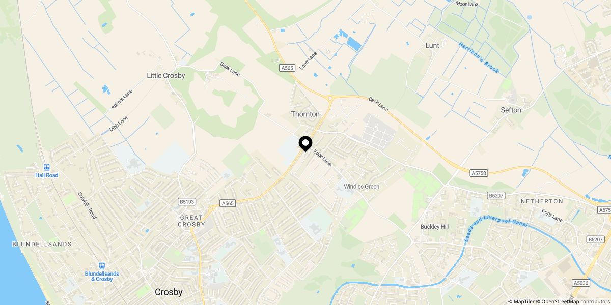 Approximate location of Moor Lane, Thornton, Liverpool, L23 4TW