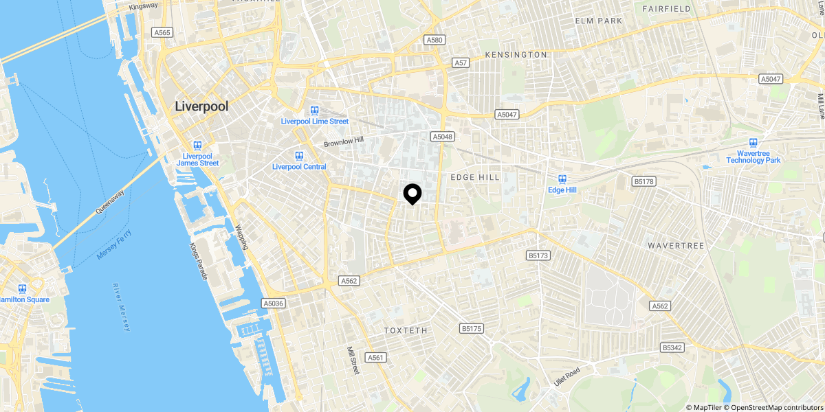 Approximate location of Catharine Street, Georgian Quarter